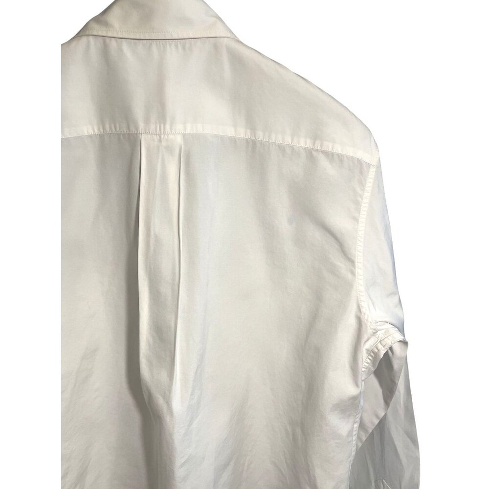 Miu Miu Womens White Button-Up Cropped Shirt With… - image 5